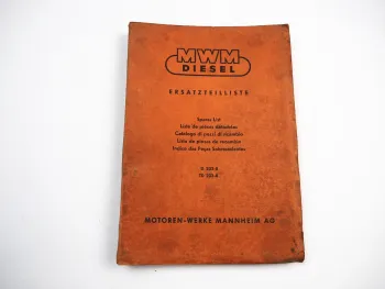 MWM D232-8 TD232-8 Dieselmotor V8 Ersatzteilliste Ersatzteilkatalog