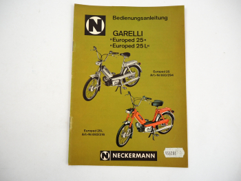 Neckermann Garelli Europed 25 / 25L Mofa Bedienungsanleitung 1975
