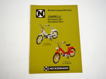 Neckermann Garelli Europed 25 / 25L Mofa Bedienungsanleitung 1975