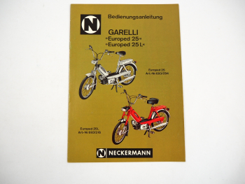 Neckermann Garelli Europed 25 / 25L Mofa Bedienungsanleitung 1976