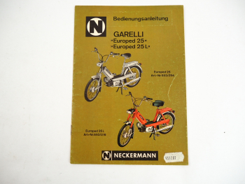 Neckermann Garelli Europed 25 25L Mofa Bedienungsanleitung 1976