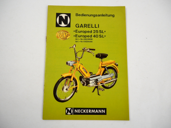 Neckermann Garelli Europed 25 / 40 SL Mofa Bedienungsanleitung 1975