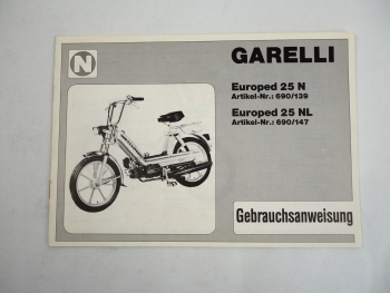 Neckermann Garelli Europed 25N 25NL Bedienungsanleitung 1983