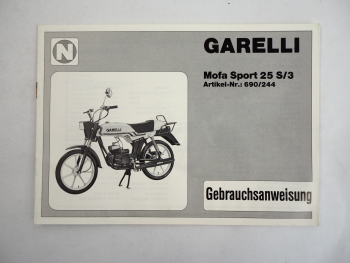 Neckermann Garelli Mofa Sport 25 S3 Bedienungsanleitung 1983