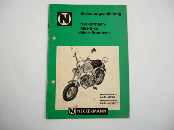 Neckermann Garelli Moto Bonanza 25 40 Mini Bike Bedienungsanleitung 1971