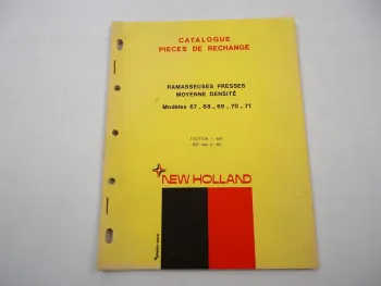 New Holland 67 68 69 70 71 Ramasseuses Presses Catalogue pieces de rechange 1969
