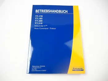 New Holland T7.170 T7.185 T7.200 T7.210 Traktor Betriebsanleitung Bedienung 2013