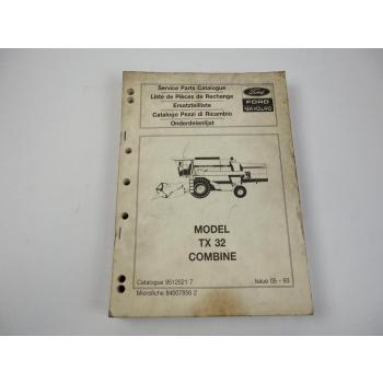 New Holland TX32 Combine Mähdrescher Parts List Ersatzteilliste 1993