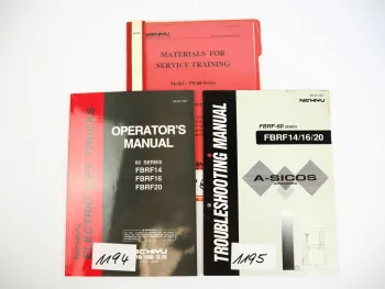 Nichiyu FBRF 14 16 20 Electric Forklift Operators + Troubleshooting Manual 1998