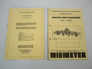 Niemeyer HR 521 521-D Rotor Zettwender Betriebsanleitung Ersatzteilliste 1987/88
