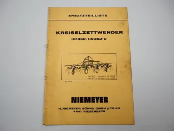 Niemeyer HR362 D Kreiselzettwender Betriebsanleitung Ersatzteilliste 1979