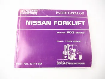 Nissan F03 series Forklift Gabelstapler Spare Parts Catalog Ersatzteilliste 1993