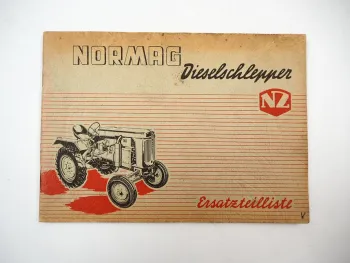 Normag NG 15 23 L Dieselschlepper Ersatzteilkatalog Ersatzteilliste 1950er Jahre