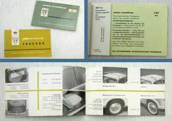 NSU Prinz Kundendienstscheckheft + Zubehörkatalog ca. 1960