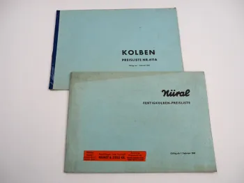 Nüral Kolben Katalog Preisliste für Motorteile PKW Motorrad Traktor 1961