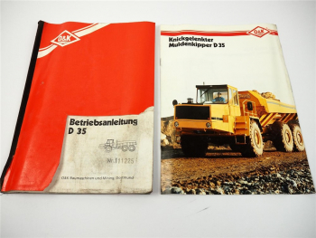 O&K D35 Muldenkipper Betriebsanleitung Technische Daten Prospekt 1992