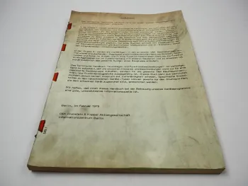 O&K Grundlagen Funktion Hydraulik Technisches Handbuch 1979 Werkstatthandbuch