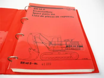 O&K RH40 D Ersatzteilkatalog Spare parts List mit Schaltplan Elektrik ca. 1993