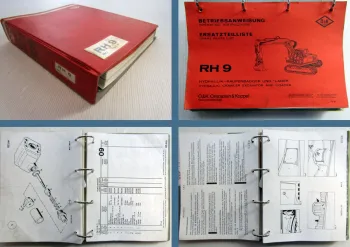 O&K RH9 Betriebsanleitung + Ersatzteilliste + Ausrüstungen ca. 1984