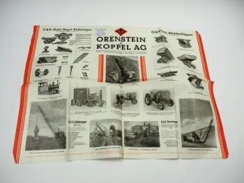 O&K Schlepper Muldenkipper Rollenlager Lok Bagger L3 Prospekt 1940/50er Jahre