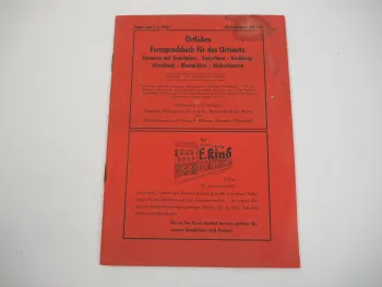 Örtliches Fernsprechbuch Simmern Gemünden Hunsrück 1956