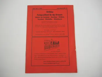 Örtliches Fernsprechbuch Simmern Gemünden Hunsrück 1956