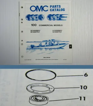 OMC Evinrude Johnson 100 com ENGINE Parts Book 1988 Ersatzteilliste