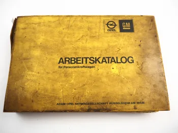 Opel Arbeitskatalog für PKW & Referenzliste Richtzeiten Werkstatthandbuch 1976