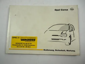 Opel Corsa B Betriebsanleitung Bedienungsanleitung Fahrerhandbuch 7 / 1998