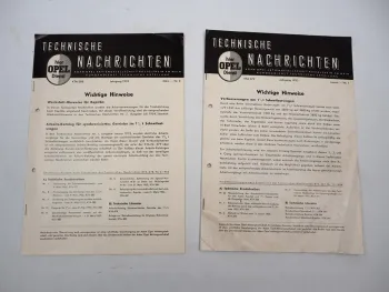 Opel Dienst Technische Nachrichten Jg 1955 Nr. 1 & 3 Opel Kapitän & Blitz