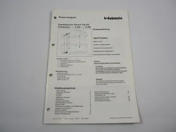 Opel Frontera A Einbauanleitung Webasto Thermo Top Z/C B/D Heizung