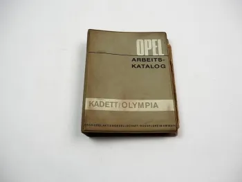 Opel Kadett B Olympia Arbeitskatalog Richtzeiten 1967/71 Werkstatthandbuch