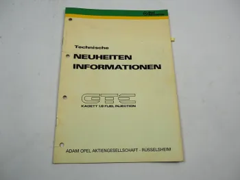 Opel Kadett GTE 1.8 Fuel Injection Technische Information Euroservice 1983