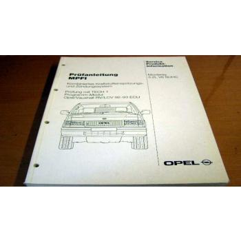 Opel Monterey Motor 3,2L V6 SOHC MPFI Zentralverriegelung ua. Prüfanleitung