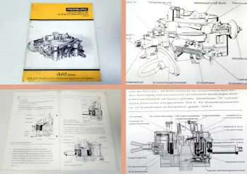 Opel Monza Senator technische Mitteilung Solex 4A1 Vergaser Werkstatthandbuch 1978