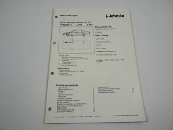 Opel Omega B Caravan V94 Einbauanleitung Webasto Thermo Top Z/C- B/D Heizung