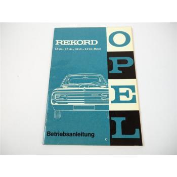 Opel Rekord C Betriebsanleitung Bedienungsanleitung Wartung 1967 KTA-937/3