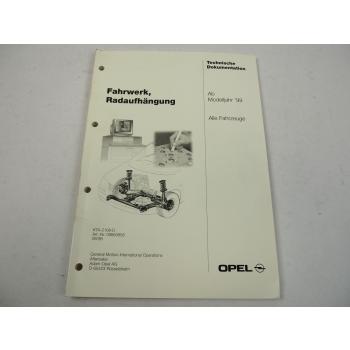 Opel Vectra Omega Frontera B 99 Fahrwerk Radaufhängung Technische Dokumentation