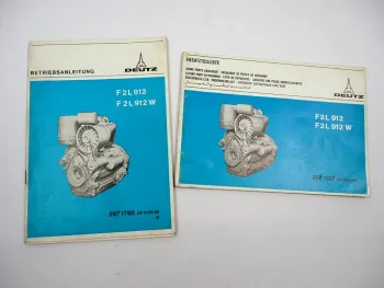 Orig. Deutz F2L 912 912W Motor Betriebsanleitung Ersatzteilliste Bildkatalog 1977