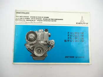 Orig. Deutz F3L F4L F5L B/F6L 912 W Bildkatalog Ersatzteilliste Parts List 1977