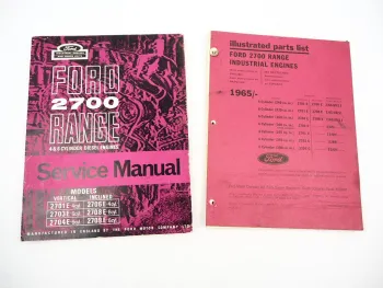 Orig. Ford 2700 Range 4 & 6 Cyl. 2701E - 2709E Service Manual + Parts List 1965