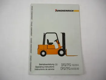 Orig. Jungheinrich DFG TFG 15 20A 20 25 30 Gabelstapler Betriebsanleitung 1987