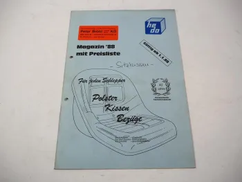 Orig. Katalog Preisliste Hedo Sitzkissen für Schlepper Fendt Deutz MB-trac 1988