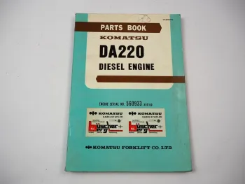 Orig. Komatsu DA220 Diesel Engine FD 30 35 50 Forklift SD Loader Parts Book 1982