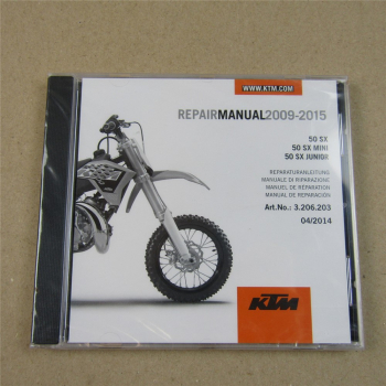 orig. KTM 50 SX Mini Junior Reparaturanleitung Werkstatthandbuch 2009 - 2015 CD