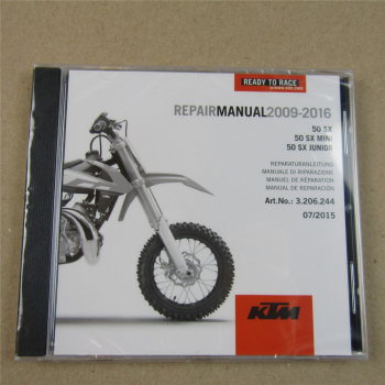 orig. KTM 50 SX Mini Junior Reparaturanleitung Werkstatthandbuch 2009 - 2016 CD
