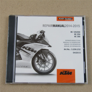 orig. KTM RC 125 200 250 390 2014 2015 Reparaturanleitung Werkstatthandbuch CD