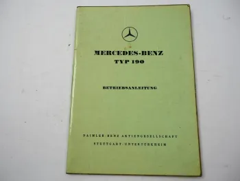 orig Mercedes Benz Typ 190 W121 Ponton Betriebsanleitung Wartung 1958 Ausgabe C