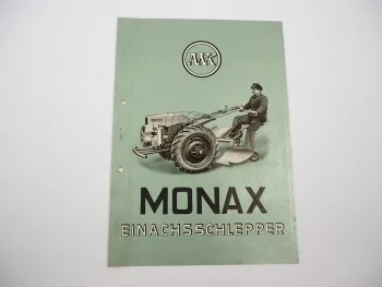 Orig. Prospekt AWK Armaturenwerk Kaiserslautern Monax Einachsschlepper 1950er J.