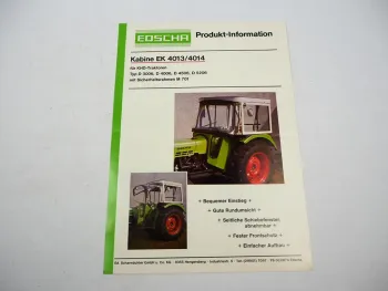 Orig. Prospekt Edscha EK 4013 4014 Kabine für Deutz 3006 4006 4506 5206 1975